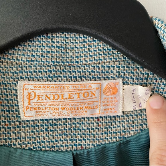 Vintage Pendleton Pure Virgin Wool Blazer - sz 16 - Picture 5 of 6